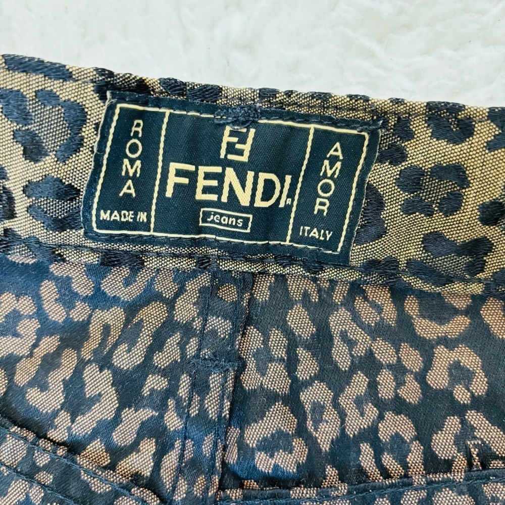 Fendi Leopard Cheetah W/ FF logo Pants size EU42 US 28 - Picture 6 of 15